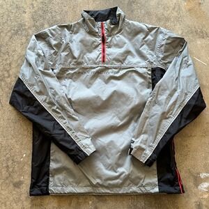 Fox Racing Pullover Jacket Mens XL Lightweight Windbreaker‎ Gray Black